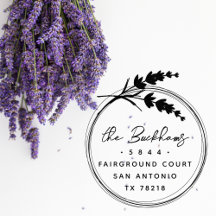 Elegant Lavender Wreath Floral Return Address