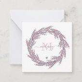 Elegant Lavender Wreath - Monogrammen Notitiekaartje (Voorkant)