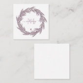 Elegant Lavender Wreath - Monogrammen Notitiekaartje (Voorkant / Achterkant)
