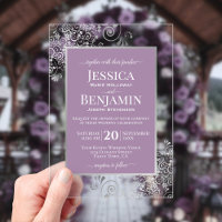 Elegant Lavender & Zilver Stijlvolle Tekst Trouwen