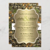 Elegant Lavish Gold Rustic Camo Wedding Invitation Kaart (Voorkant / Achterkant)