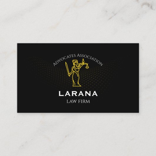 Elegant Law & Justice Business Card | Attorney Visitekaartje (Voorkant)