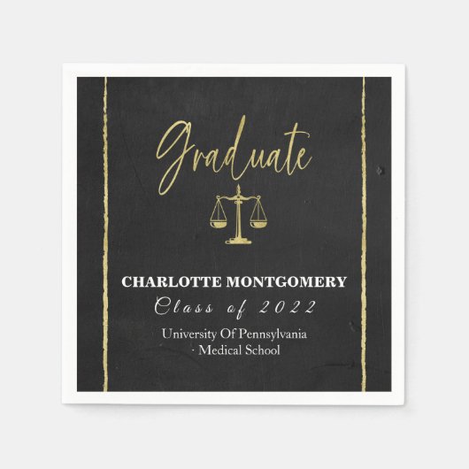 Elegant Law School Afstuderen Servet (Voorkant)