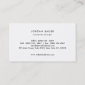 Elegant Lawyer Gray Linen Professional Visitekaartje (Achterkant)