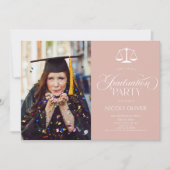 Elegant Lawyer Scale Custom Afbeelding Afstuderen Kaart (Voorkant)