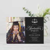 Elegant Lawyer Scale Custom Afbeelding Afstuderen Kaart (Staand voorkant)