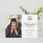 Elegant Lawyer Scale Custom Afbeelding Afstuderen Kaart (Staand voorkant)