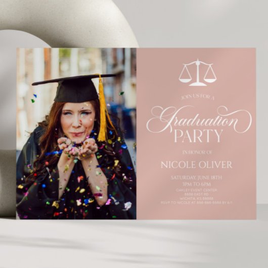 Elegant Lawyer Scale Custom Afbeelding Afstuderen Kaart