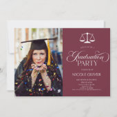 Elegant Lawyer Scale Custom Afbeelding Afstuderen Kaart (Voorkant)