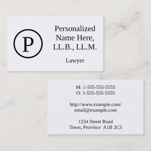 Elegant Lawyer Visitekaartje (Voorkant / Achterkant)