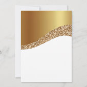 ELEGANT LAYERED GOLD WHITE GLITTER WAVE INVITATION KAART (Achterkant)