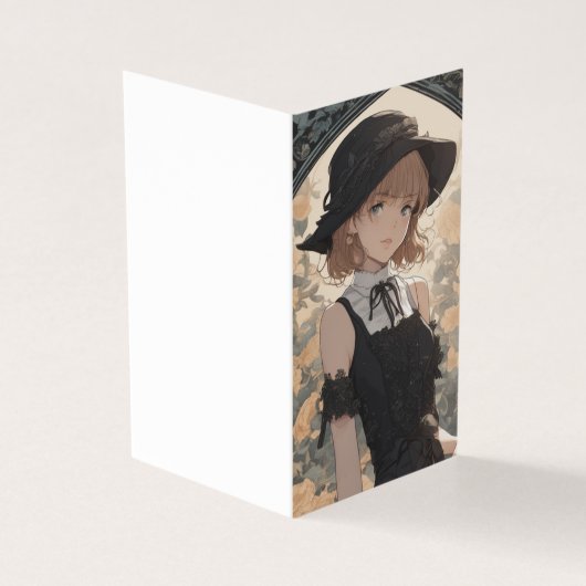 Elegant LBD Anime Little Black Dress Blank Kaart (Buitenkant)