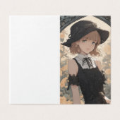 Elegant LBD Anime Little Black Dress Blank Kaart (Buitenkant ongevouwen)