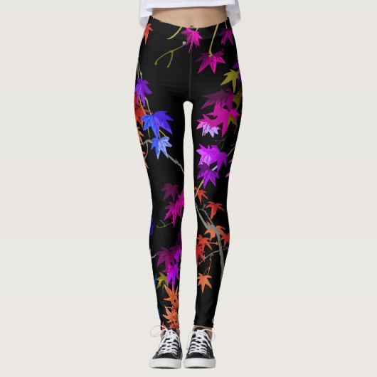 Elegant Leaf and Branch Pattern Multi-Leggings Leggings (Voorkant)