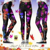 Elegant Leaf and Branch Pattern Multi-Leggings Leggings