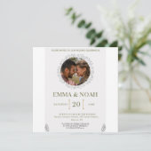 Elegant Leaf Arch Wedding Invitation with Ecclesia Save The Date (Staand voorkant)