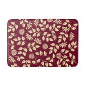 Elegant Leaf Daisy Pattern Bourgogne Pastelgeel Badmat (Voorkant)