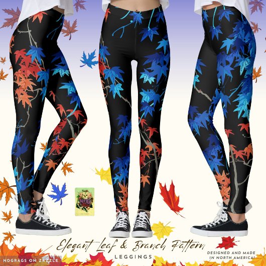 Elegant Leaf en Branch Pattern-Leggings Leggings