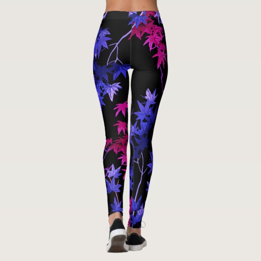 Elegant Leaf en Branch Pattern Vibrant Leggings (Achterkant)