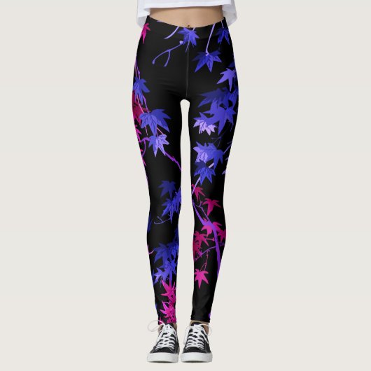 Elegant Leaf en Branch Pattern Vibrant Leggings (Voorkant)