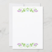 Elegant Leaf Florals and Swirls Wedding Invitation Kaart (Achterkant)