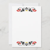 Elegant Leaf Florals and Swirls Wedding Invitation Kaart (Achterkant)