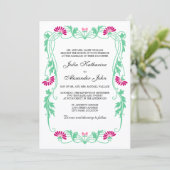 Elegant Leaf Florals and Swirls Wedding Kaart (Staand voorkant)