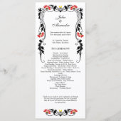 Elegant Leaf Florals and Swirls Wedding Programme Programmakaart (Voorkant)