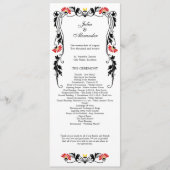 Elegant Leaf Florals and Swirls Wedding Programme Programmakaart (Voorkant)