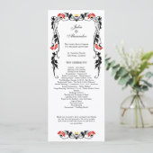 Elegant Leaf Florals and Swirls Wedding Programme Programmakaart (Staand voorkant)
