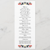 Elegant Leaf Florals and Swirls Wedding Programme Programmakaart (Achterkant)