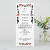 Elegant Leaf Florals and Swirls Wedding Programme Programmakaart (Staand voorkant)