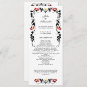 Elegant Leaf Florals and Swirls Wedding Programme Programmakaart (Voorkant / Achterkant)