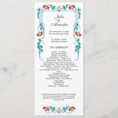 Elegant Leaf Florals and Swirls Wedding Programme Programmakaart (Voorkant)