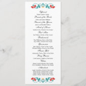Elegant Leaf Florals and Swirls Wedding Programme Programmakaart (Achterkant)