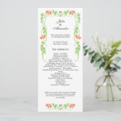 Elegant Leaf Florals and Swirls Wedding Programme Programmakaart (Staand voorkant)