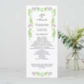 Elegant Leaf Florals and Swirls Wedding Programme Programmakaart (Staand voorkant)