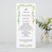 Elegant Leaf Florals and Swirls Wedding Programme Programmakaart (Staand voorkant)