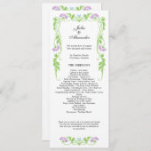 Elegant Leaf Florals and Swirls Wedding Programme Programmakaart (Voorkant / Achterkant)