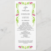 Elegant Leaf Florals and Swirls Wedding Programme Programmakaart (Voorkant)