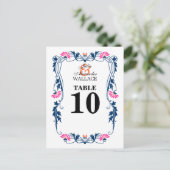 Elegant Leaf Florals & Swirls Table Number Kaart (Staand voorkant)