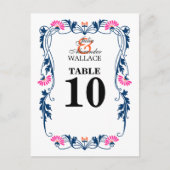 Elegant Leaf Florals & Swirls Table Number Kaart (Voorkant)