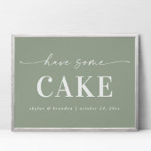 Elegant Leaf Green heeft een tintbord voor het cak Poster