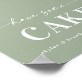 Elegant Leaf Green heeft een tintbord voor het cak Poster (Hoek)
