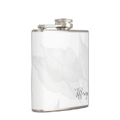 Elegant Leaf Grey Waterverf Persoonlijke naam Heupfles (Rechts)