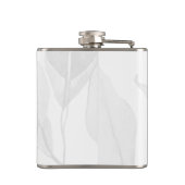 Elegant Leaf Grey Waterverf Persoonlijke naam Heupfles (Achterkant)