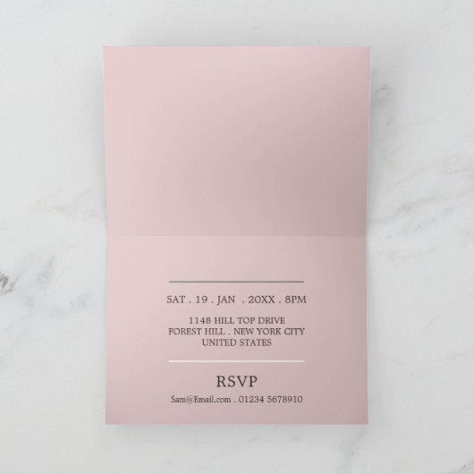 Elegant Leaf, Housewarming Party Invite (Binnen)
