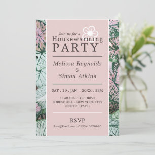 Elegant Leaf, Housewarming Party Invite Aankondiging