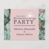 Elegant Leaf, Housewarming Party Invite Uitnodiging Briefkaart (Voorkant)