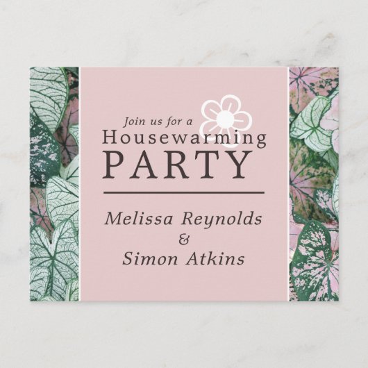 Elegant Leaf, Housewarming Party Invite Uitnodiging Briefkaart (Voorkant)